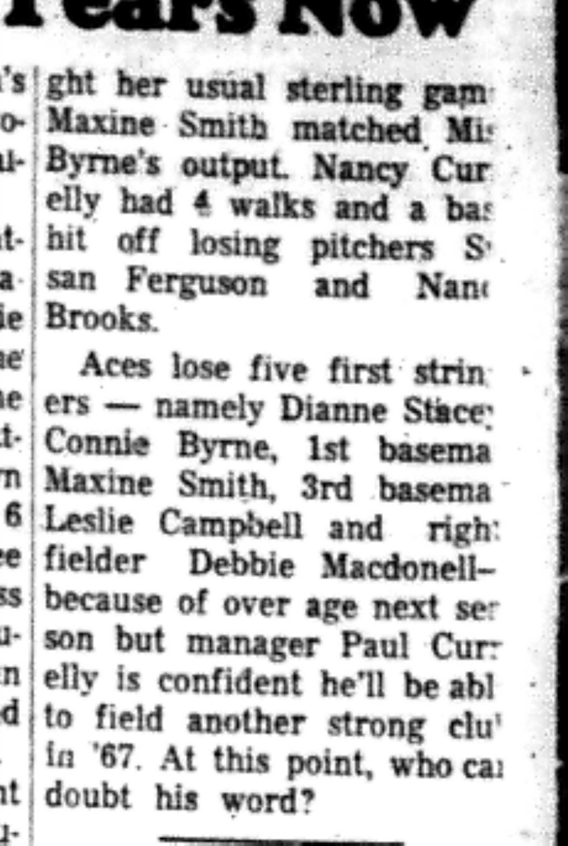 1966-09-14 Softball -Girls -CDGSL-Coverdale vs Sinclair-D