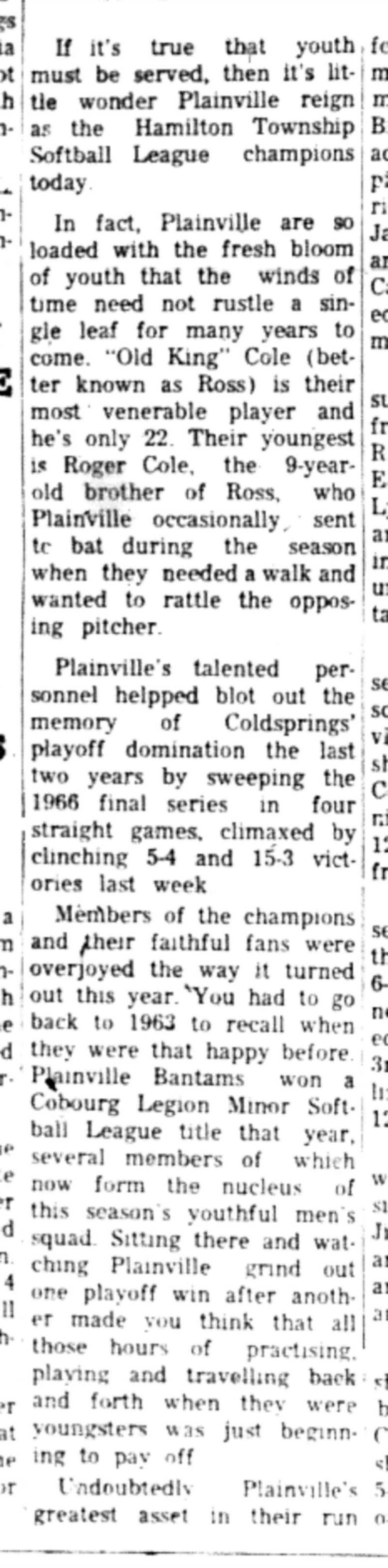 1966-09-14 Softball -Men -HTSL-Plainville vs Coldsprings-B