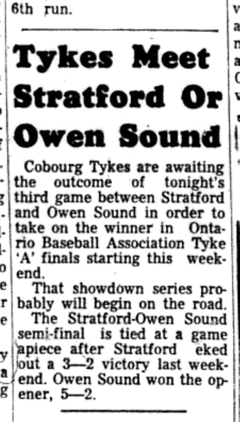 1966-09-21 Baseball -Boys -Cobourg Tykes Await Opponent