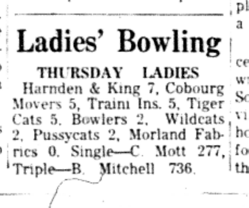 1966-09-21 Bowling -Ladies -League Results
