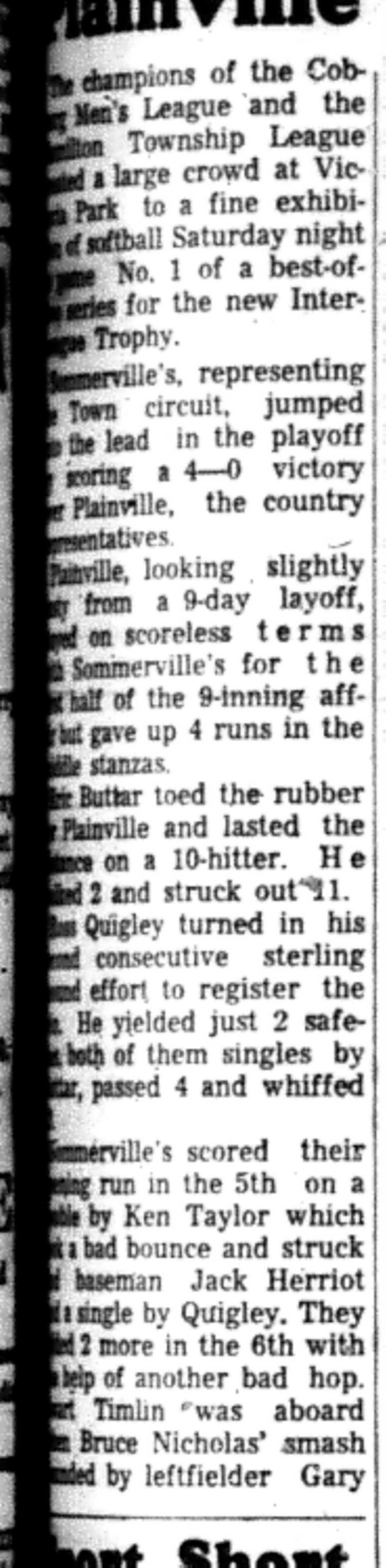 1966-09-21 Softball -Men -Sommervilles vs Plainville -B1
