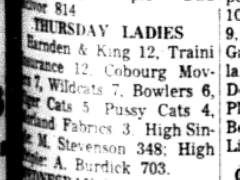 1966-09-28 Bowling -Ladies -Womens League Results-A