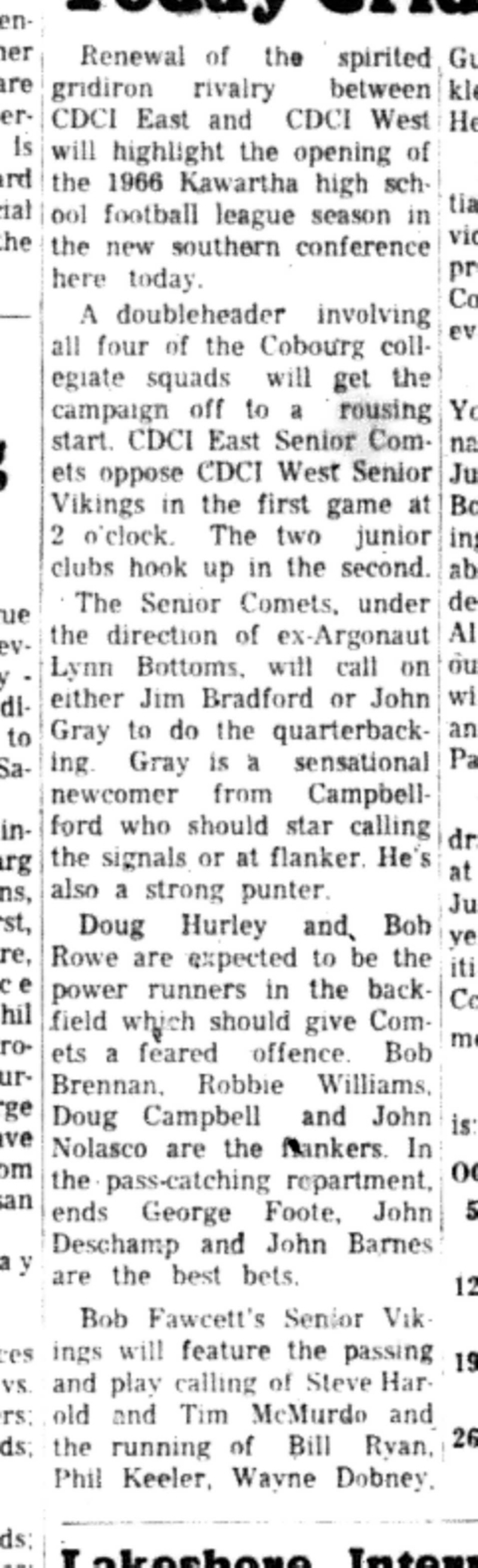 1966-09-28 School -Football -Boys -CDCI West vs CDCI East-C