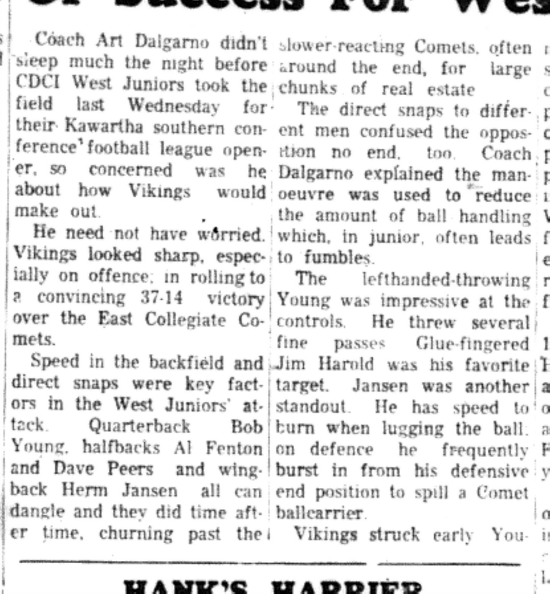 1966-10-05 School -Football -Boys -CDCI West vs CDCI East-B