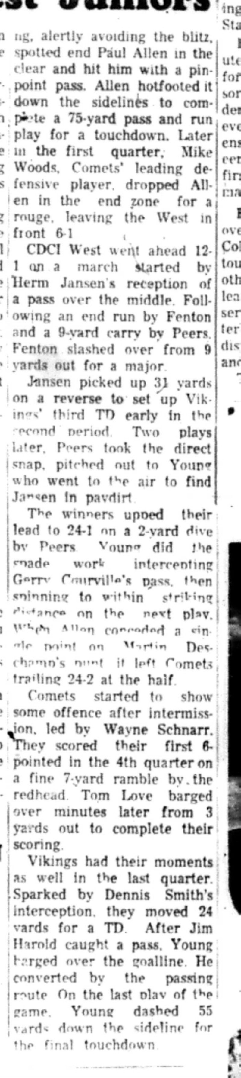 1966-10-05 School -Football -Boys -CDCI West vs CDCI East-C