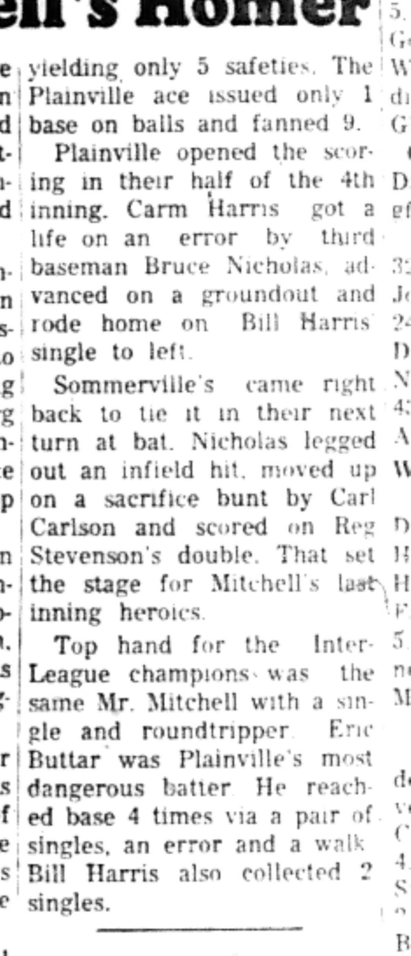 1966-10-05 Softball -Men -Sommervilles Wins Interleague Trophy-D4