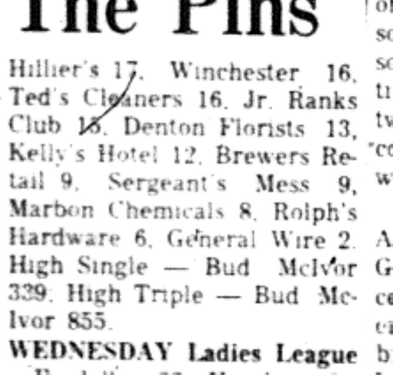 1966-10-12 Bowling -Men -League Results-B