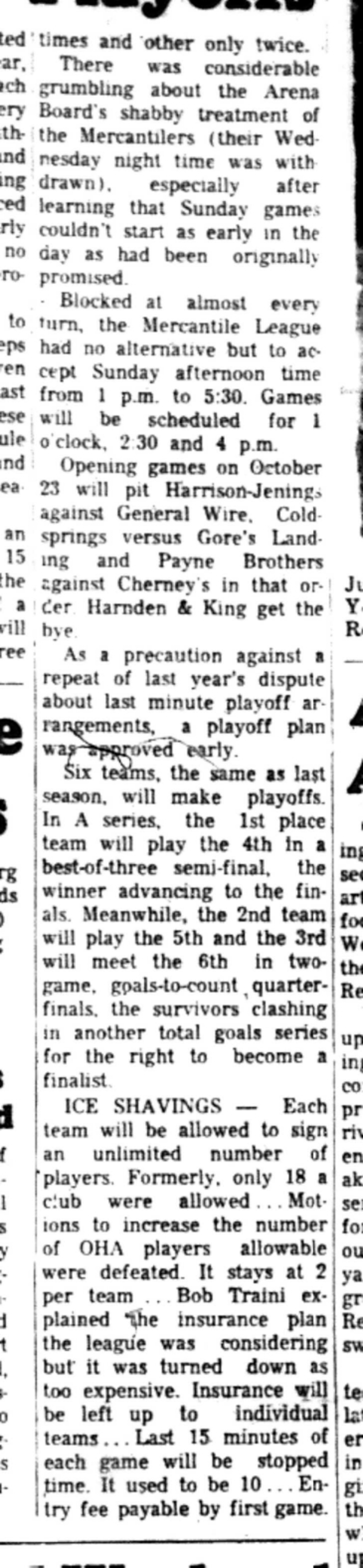 1966-10-12 Hockey -Men -7 Clubs Join Mercantile League-C