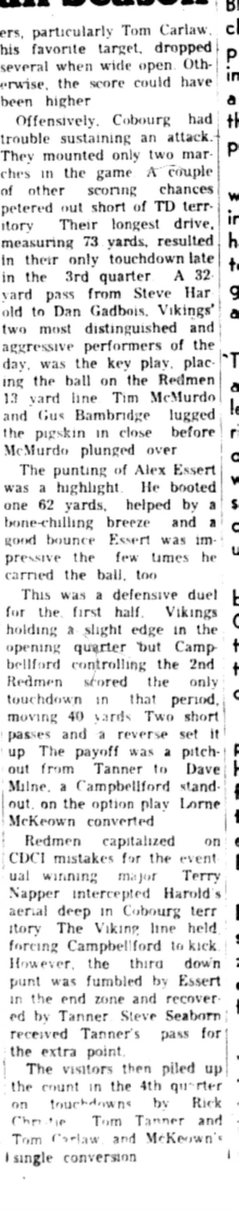 1966-10-12 School -Football -Boys -CDCI West vs Port Hope-C