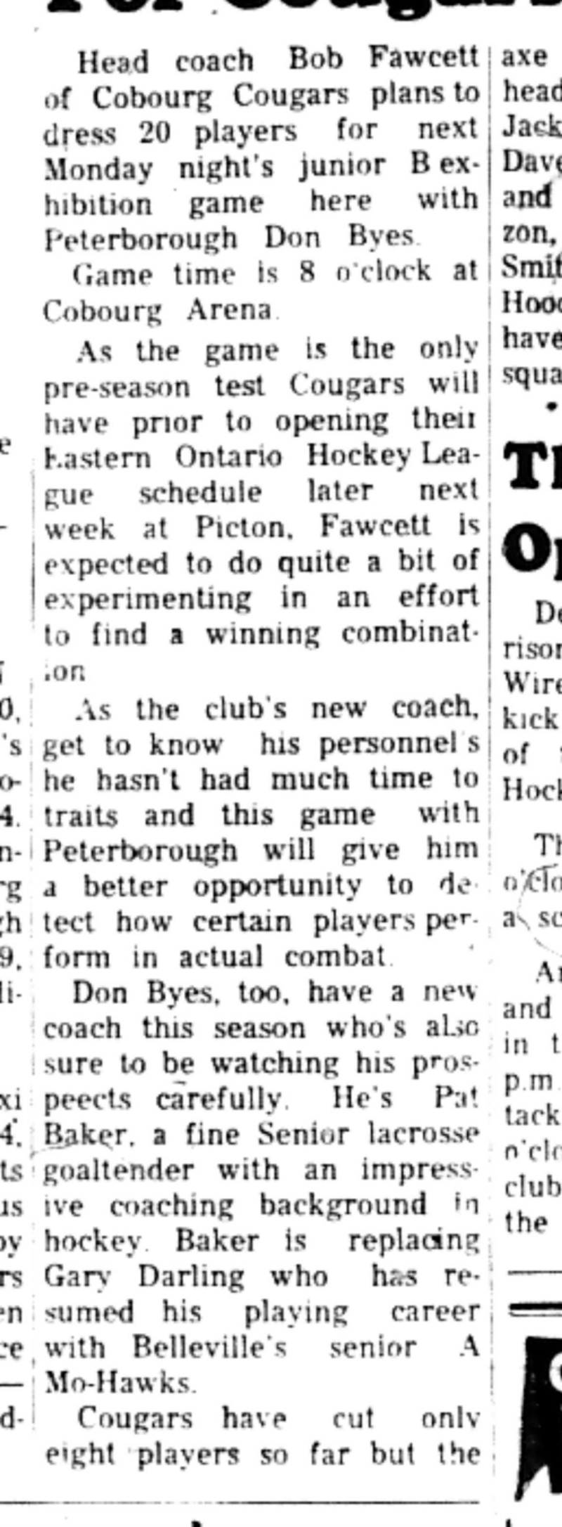1966-10-19  Hockey -Boys -Cougars To Play Peterborough-B