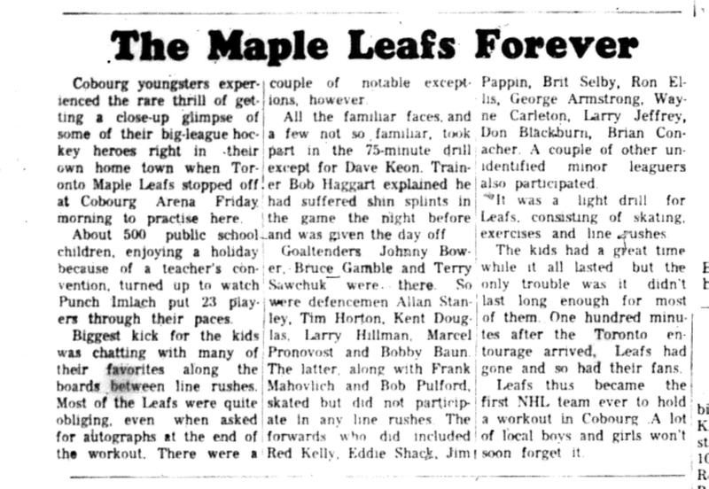 1966-10-19 Hockey -Men -Leafs Players Visit Cobourg Schools