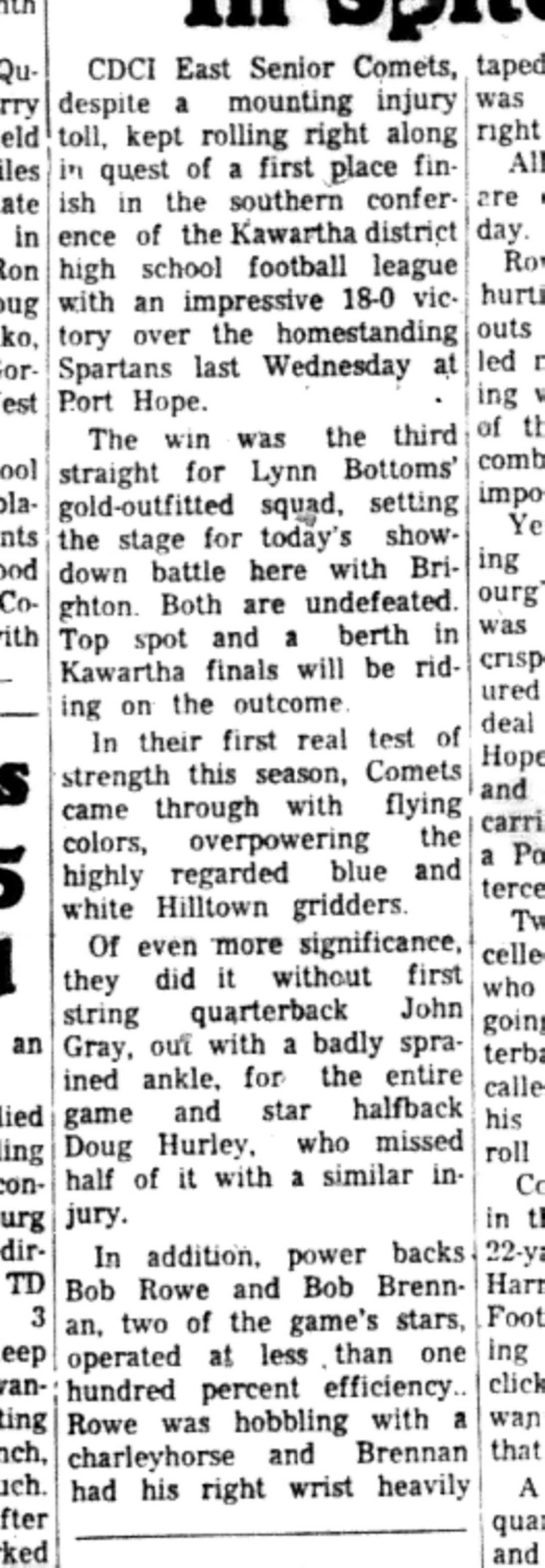 1966-10-19 School -Football -Boys -CDCI East Seniors vs Port Hope-C