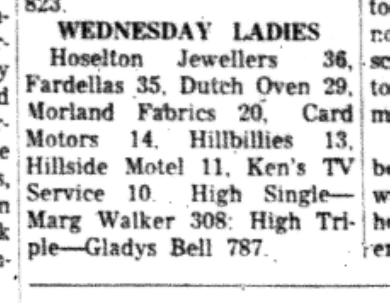 1966-10-26 Bowling -Ladies -League Results