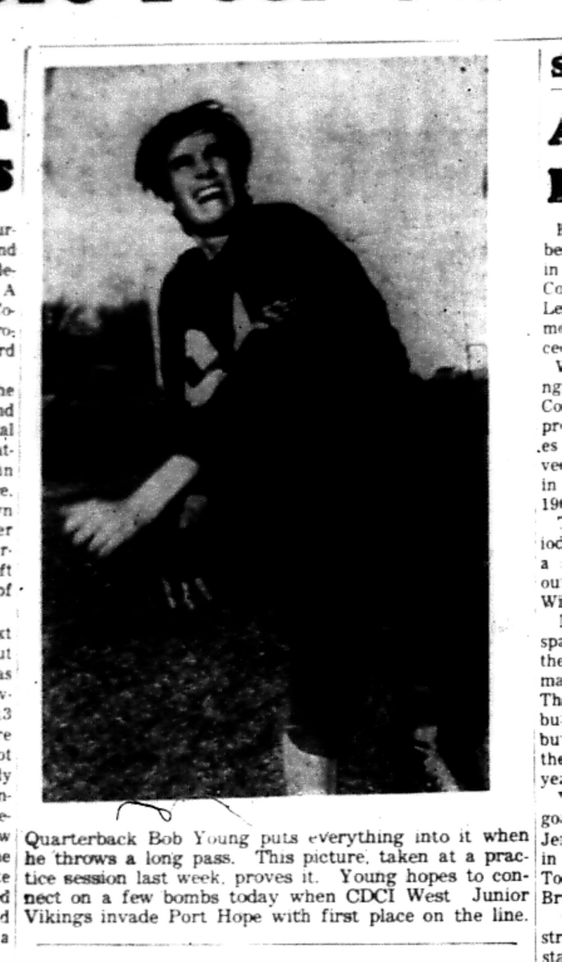 1966-10-26 School -Football -Boys -Photo of West Quarterback