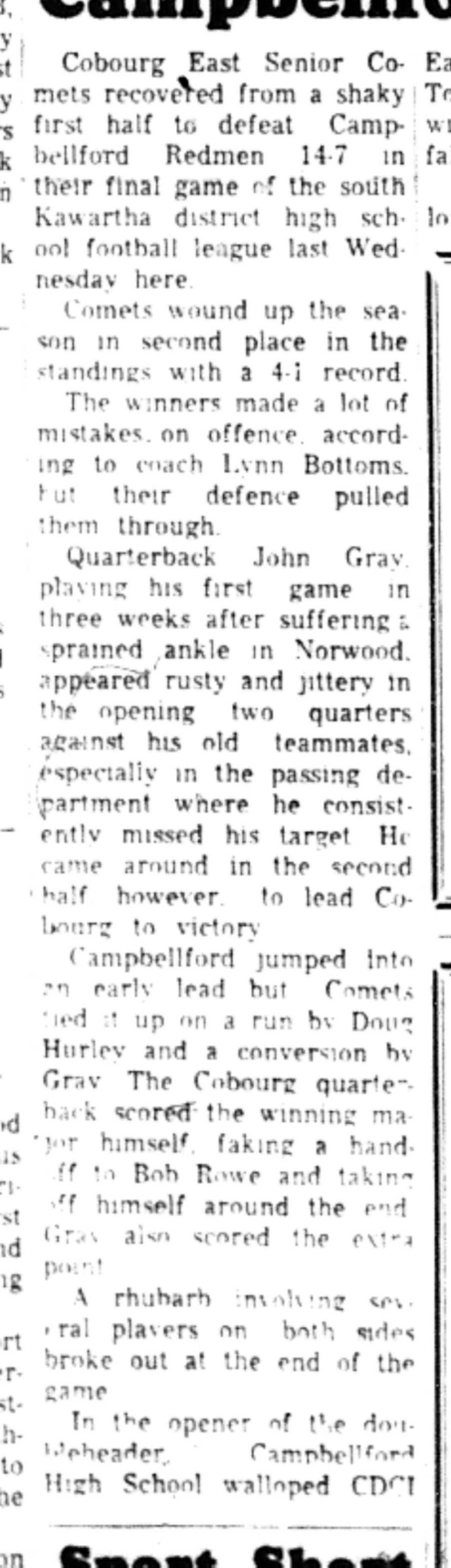 1966-11-02 School -Football -Boys -CDCI East vs Campbellford-B