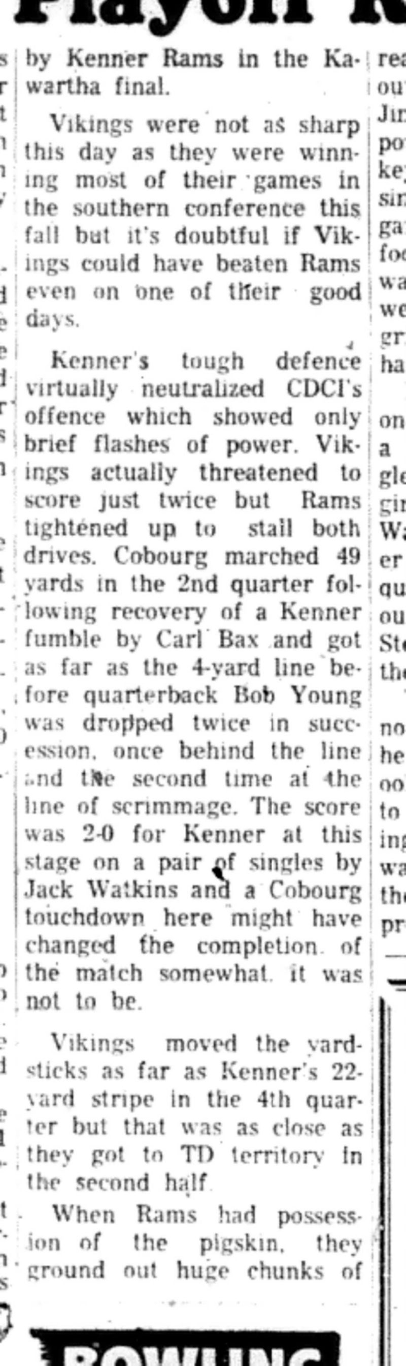 1966-11-09 School -Football -Boys -CDCI West Bad Playoff History-C