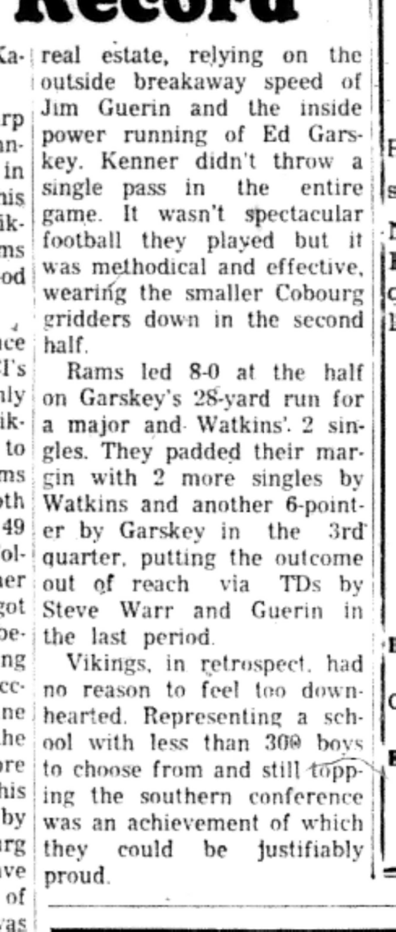 1966-11-09 School -Football -Boys -CDCI West Bad Playoff History-D
