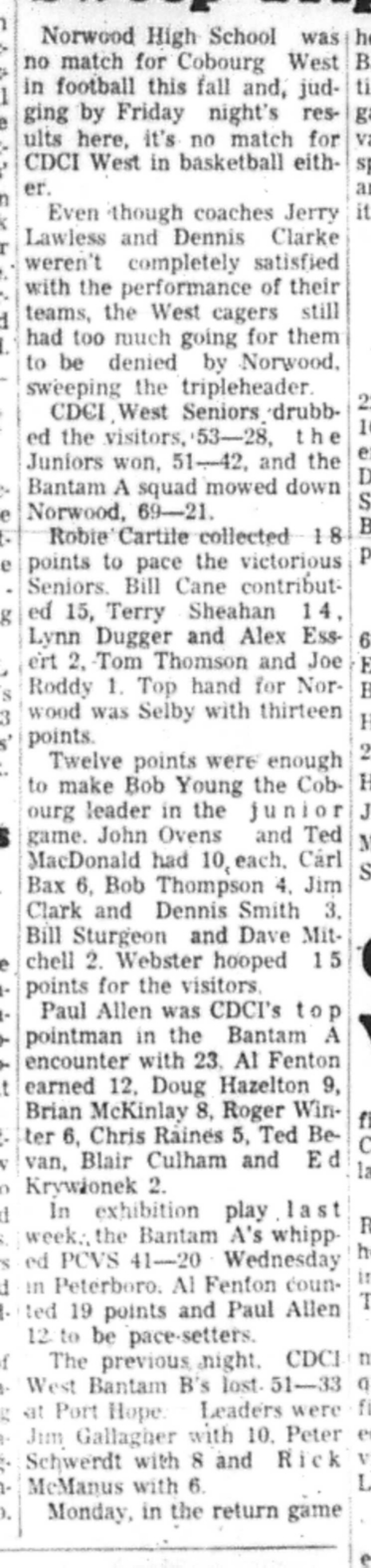 1966-12-14 School -Basketball -Boys -CDCI West vs Norwood-B