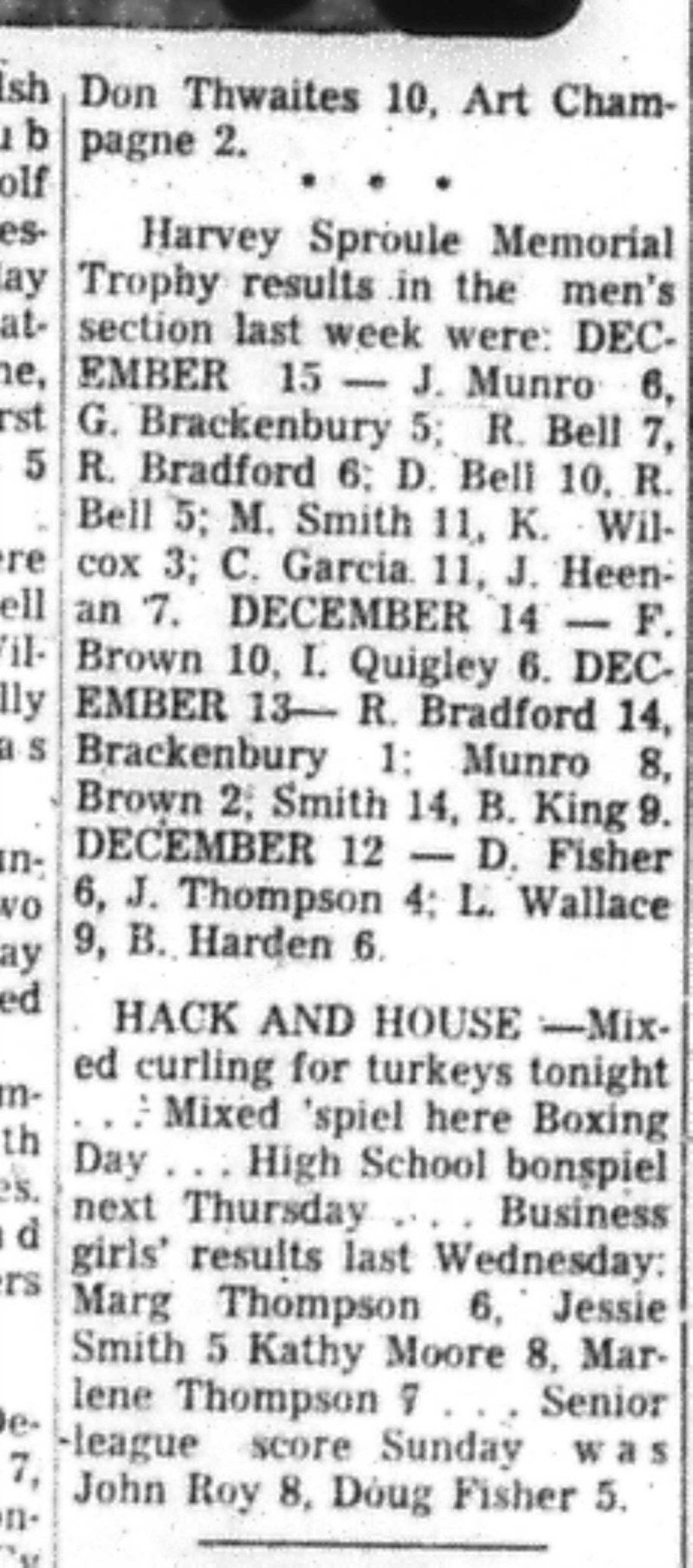1966-12-21 Curling -Mixed -Cobourg Curling Results-C
