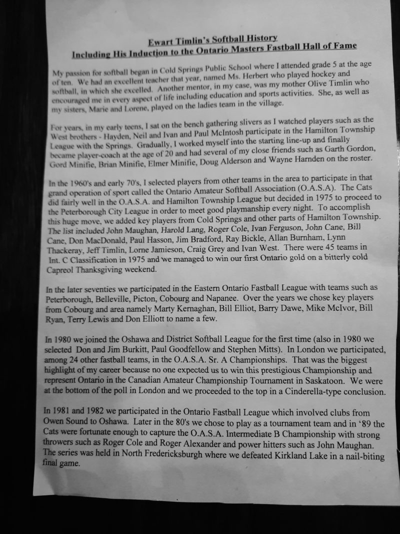 Ewart Timlin History