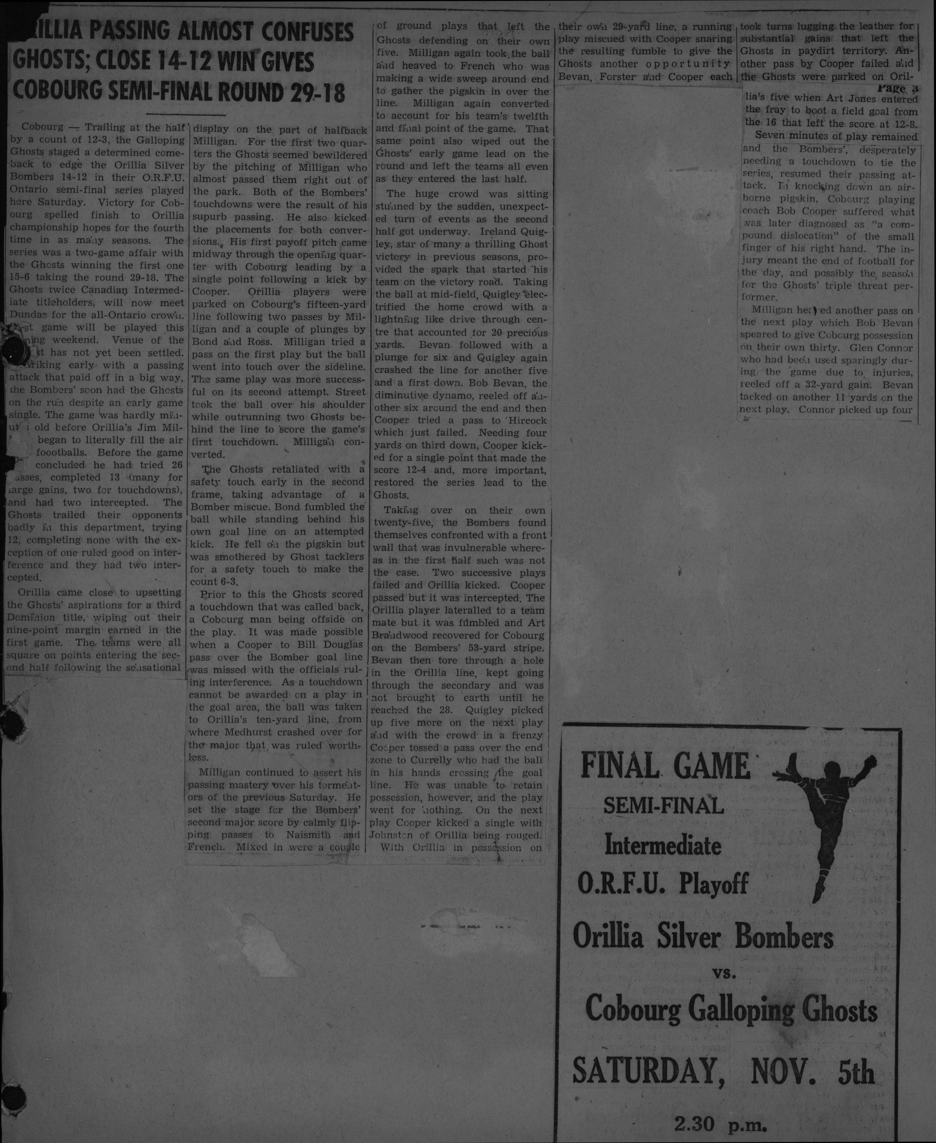 Football -Galloping Ghosts -1949 -B06-Playoffs