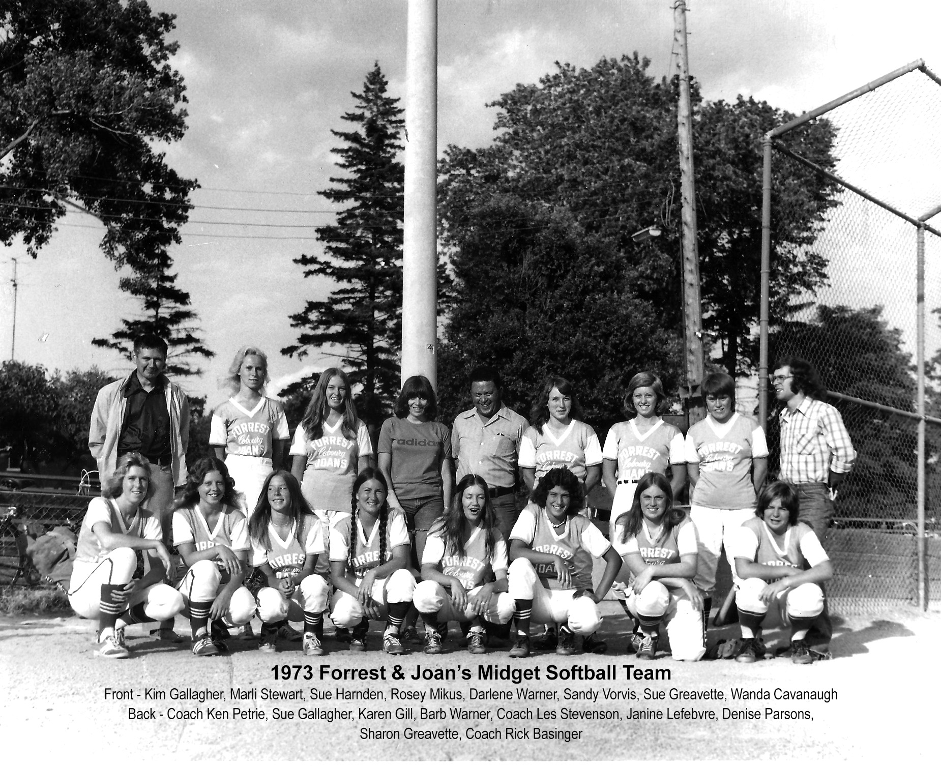Forrest & Joan's Midget Softball Team