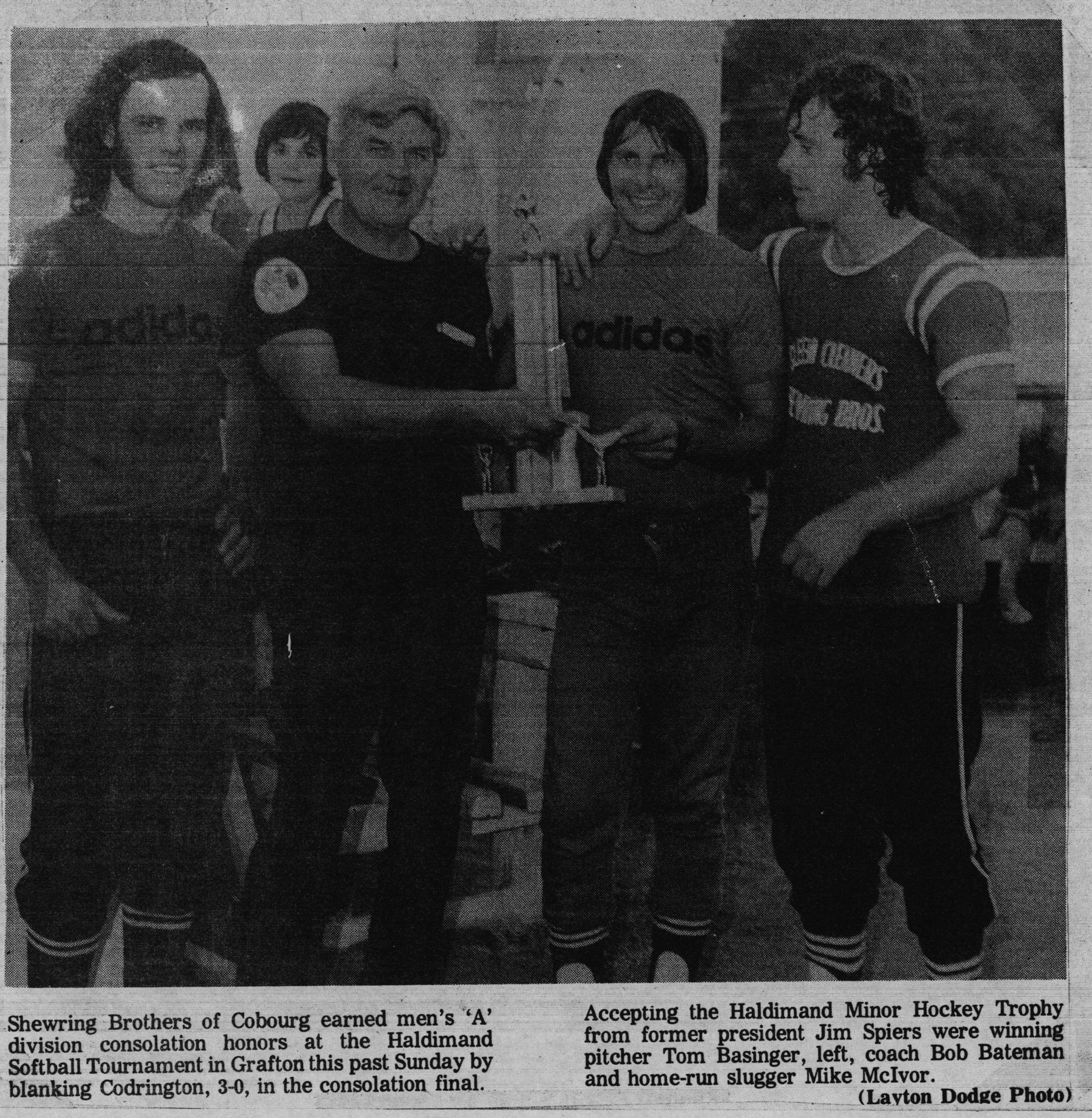 Softball -Grafton Tournament -1975 -Mens-Cons Champs-Shewring Bros