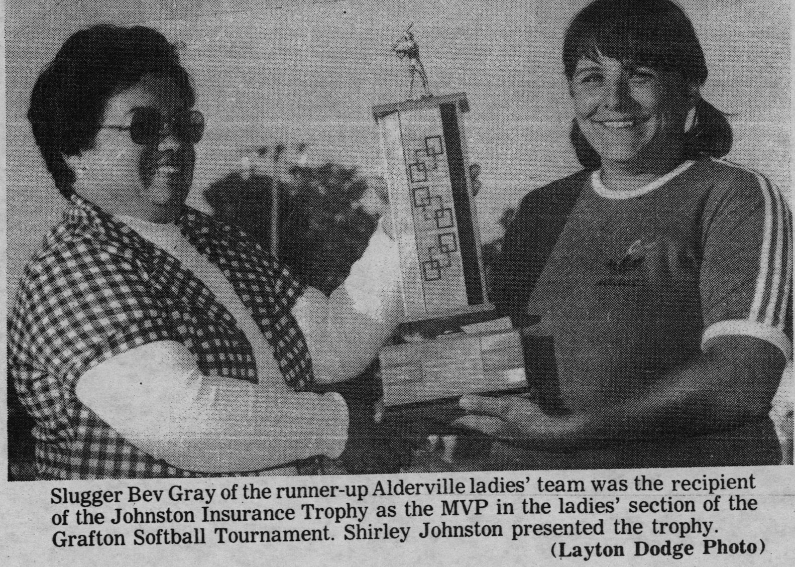 Softball -Grafton Tournament -1976 -Ladies-MVP