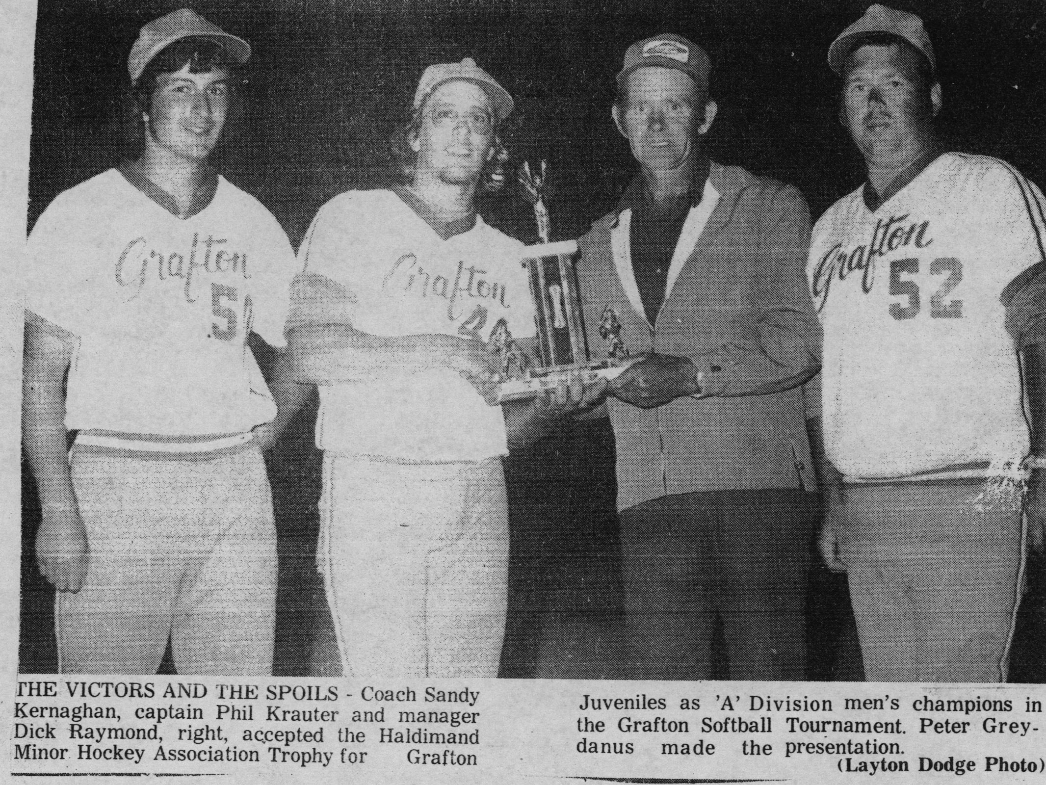 Softball -Grafton Tournament -1976 -Mens-Champs-Grafton Juveniles 1