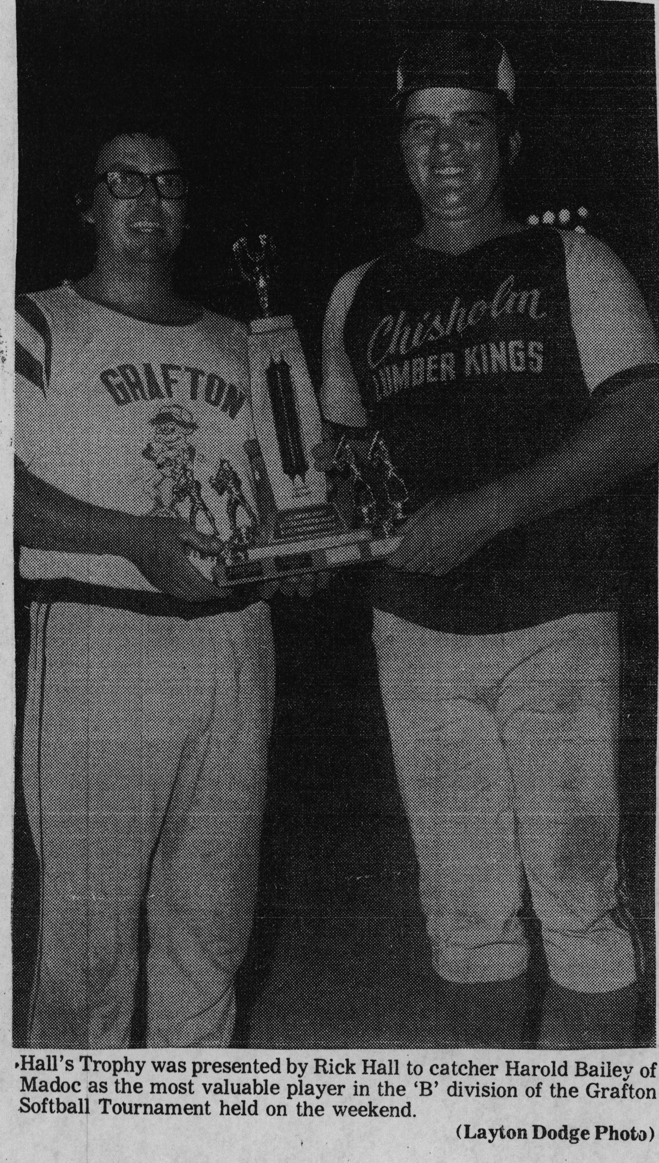 Softball -Grafton Tournament -1977 -Mens-B Div MVP