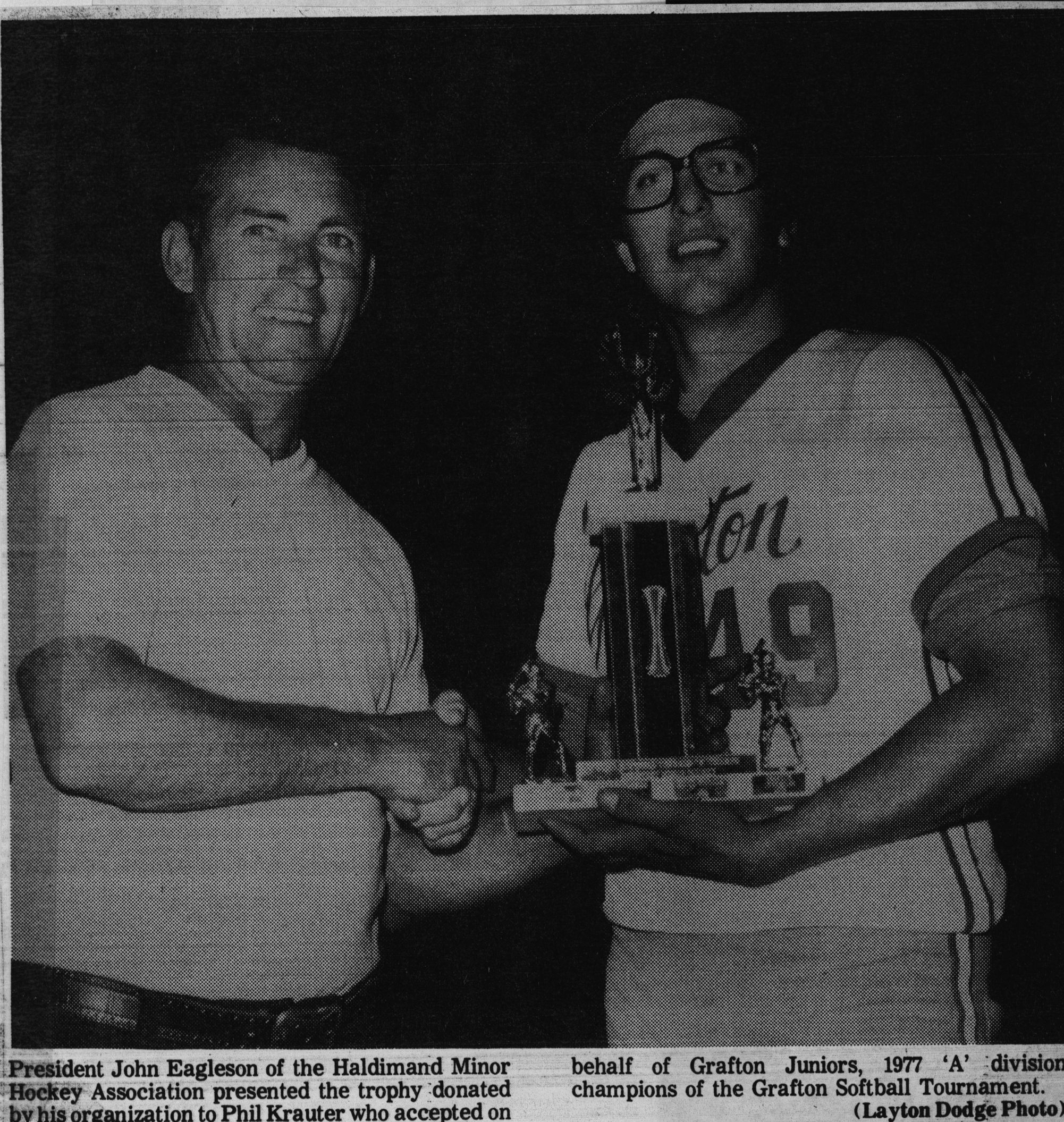 Softball -Grafton Tournament -1977 -Mens-Champs-Grafton Juniors