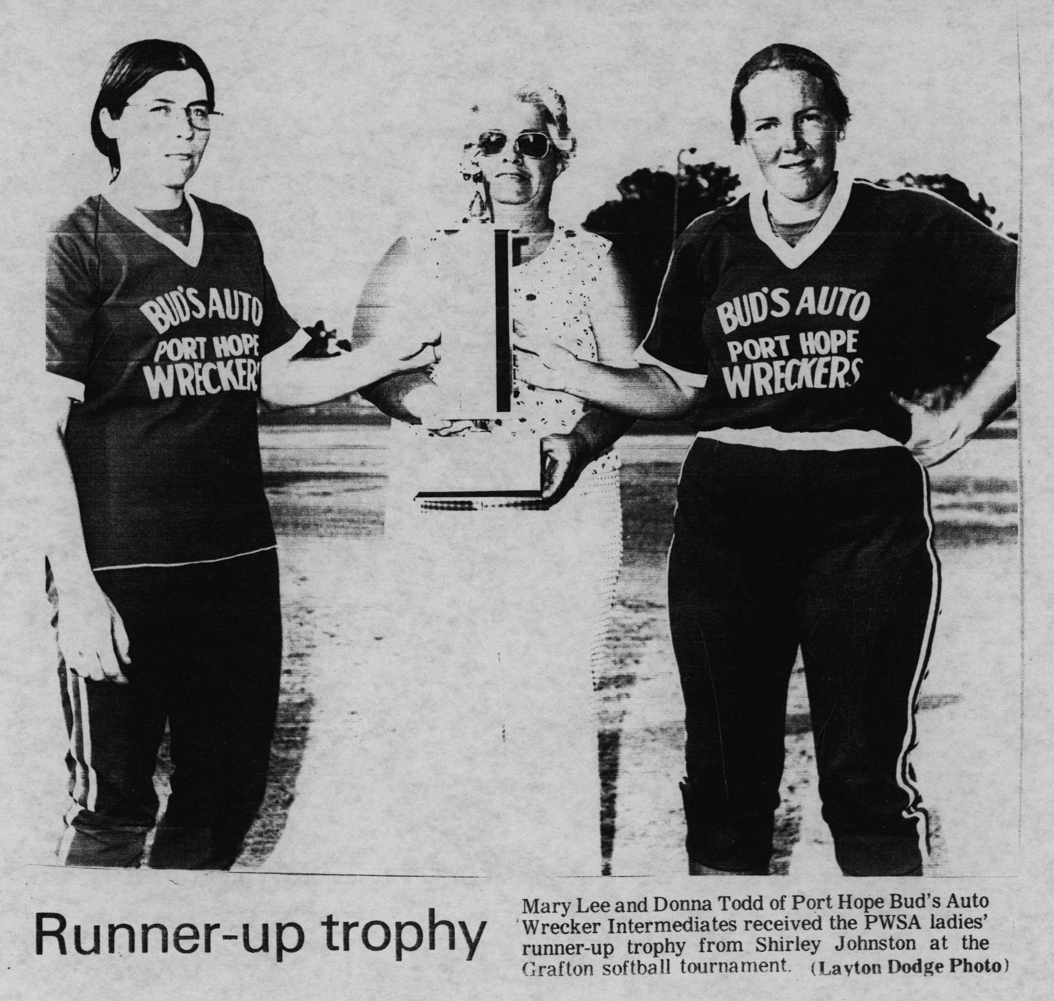Softball -Grafton Tournament -1979 -Ladies-Runner up-Port Hope Buds Auto