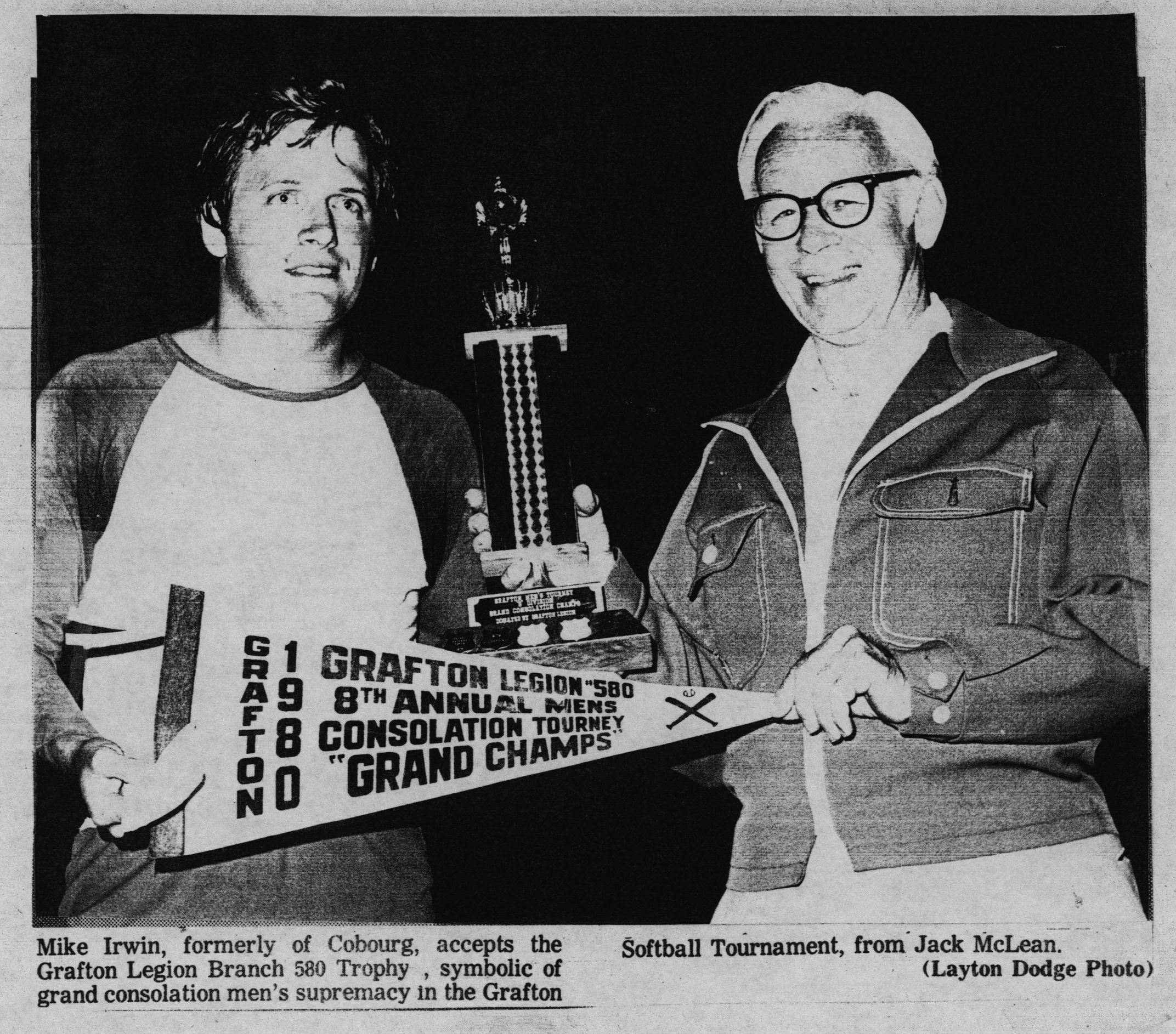 Softball -Grafton Tournament -1980 -Mens-Cons Champs - Toronto Peats
