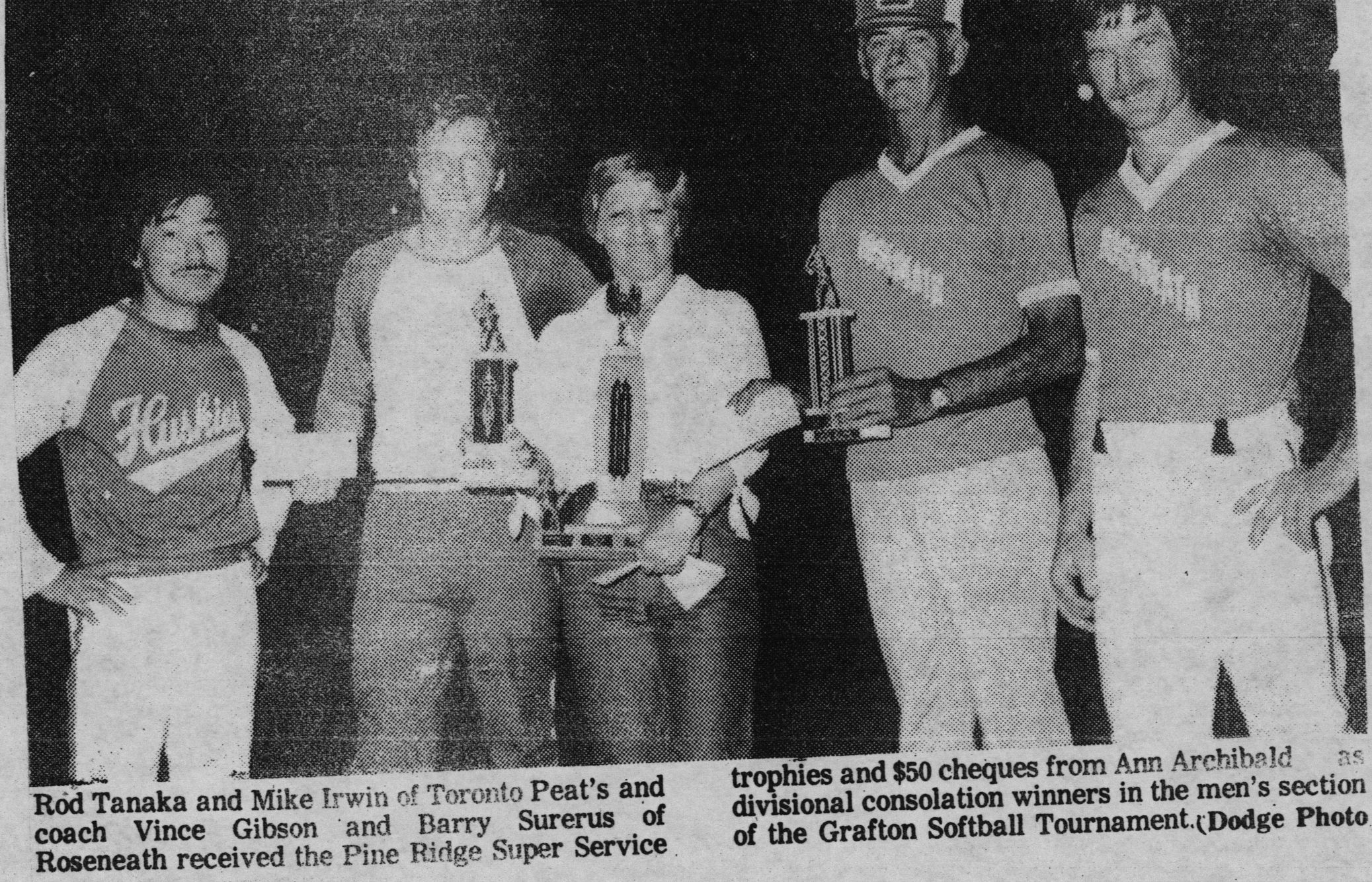 Softball -Grafton Tournament -1980 -Mens-Cons Division Champs - Toronto Peats and Roseneath
