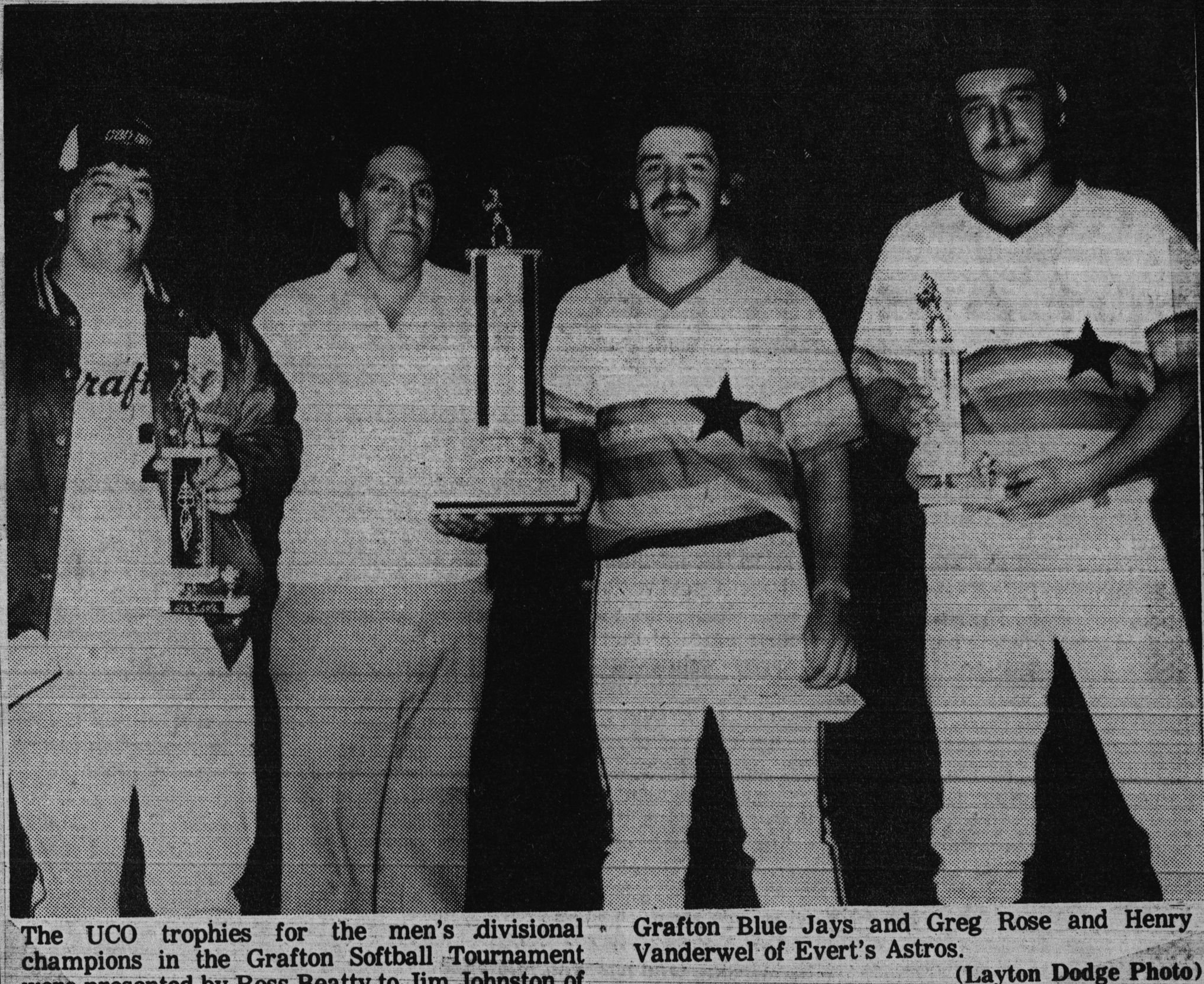 Softball -Grafton Tournament -1980 -Mens-Divisional Champs - Grafton Jays and Everts Astros