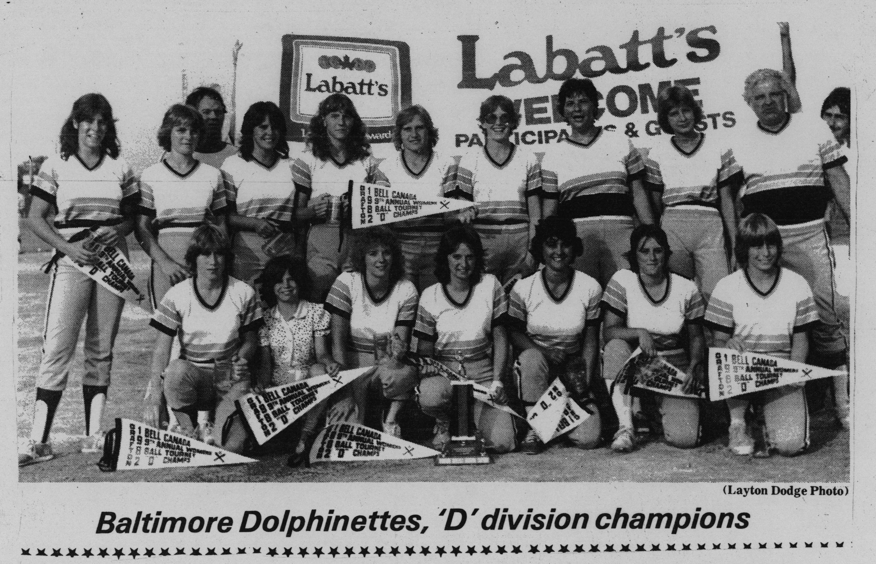 Softball -Grafton Tournament -1982 -D Champs -Ladies -Baltimore Dolphinettes