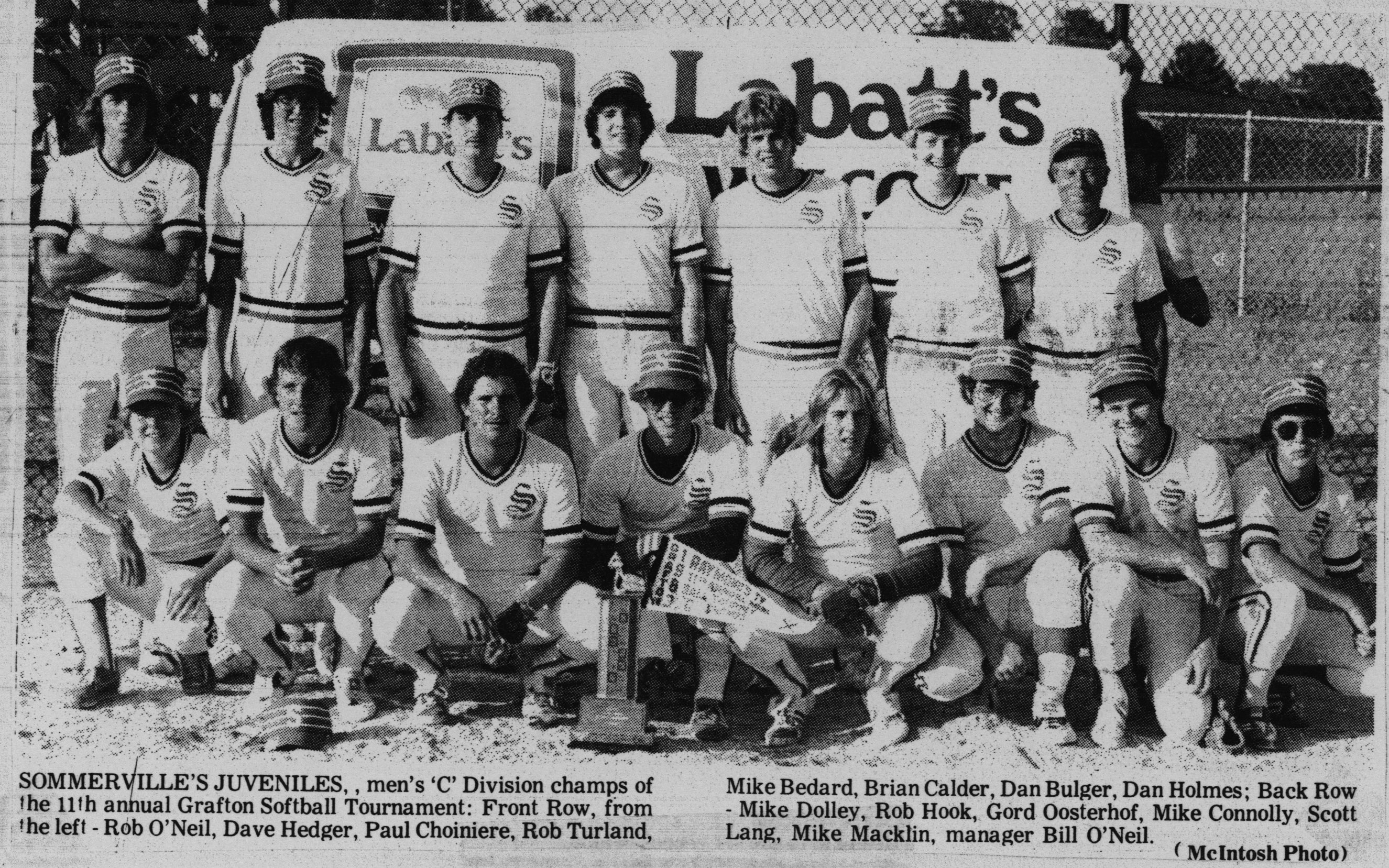 Softball -Grafton Tournament -1983 -Mens-C Champs-Sommervilles Juveniles