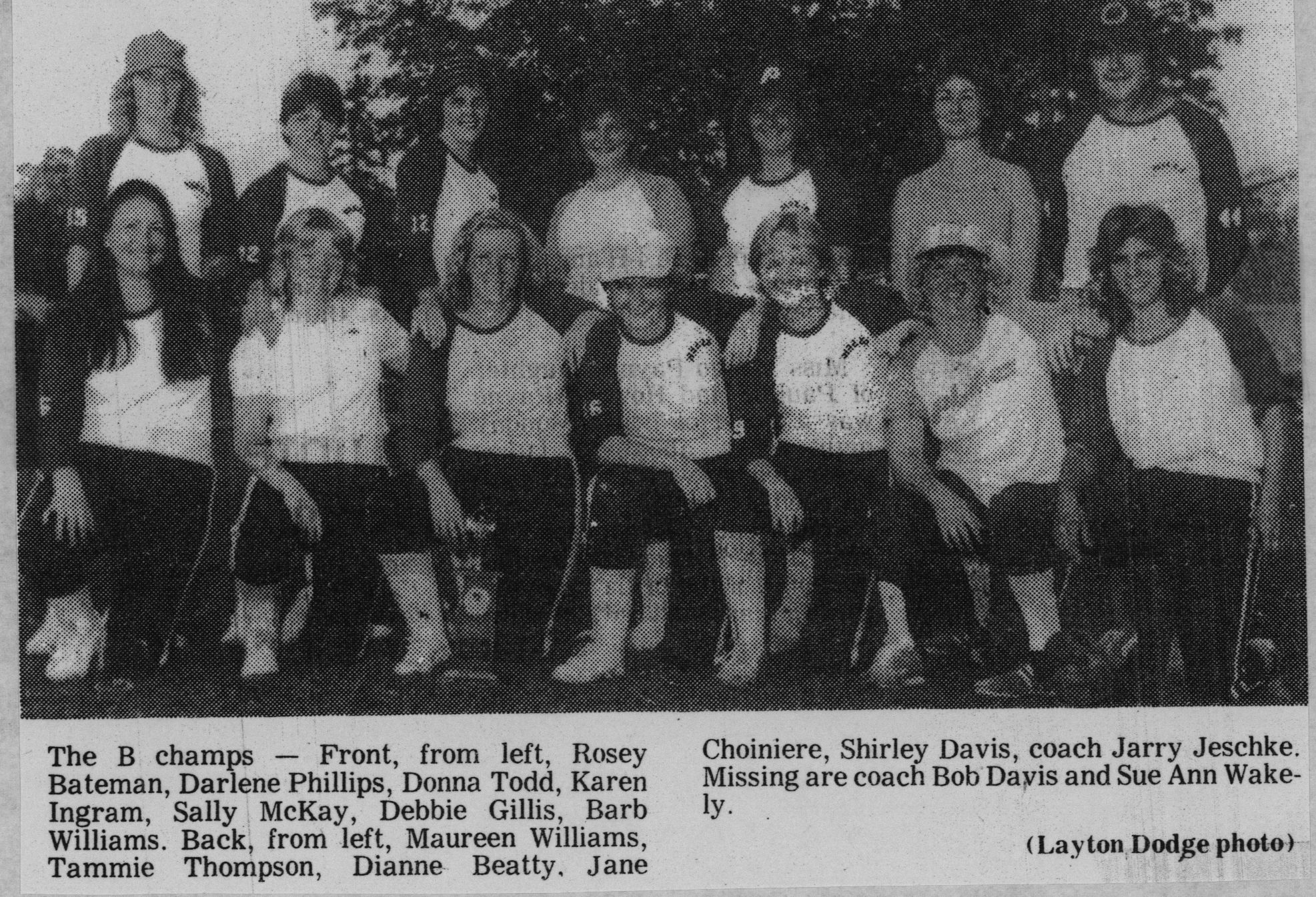 Softball -Grafton Tournament -1984 -Ladies-B Champs-Hills of Port Hope