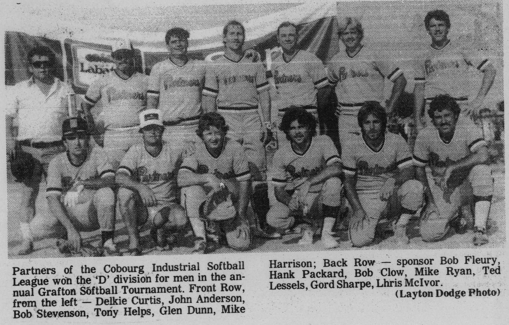 Softball -Grafton Tournament -1984 -Mens-D Champs-Partners