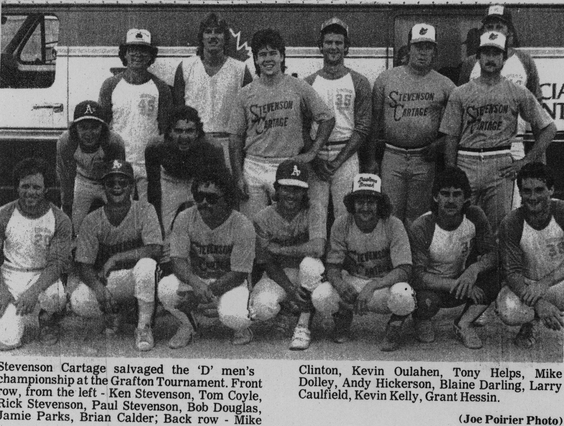 Softball -Grafton Tournament -1985 -Mens-D Champs-Stevenson Cartage