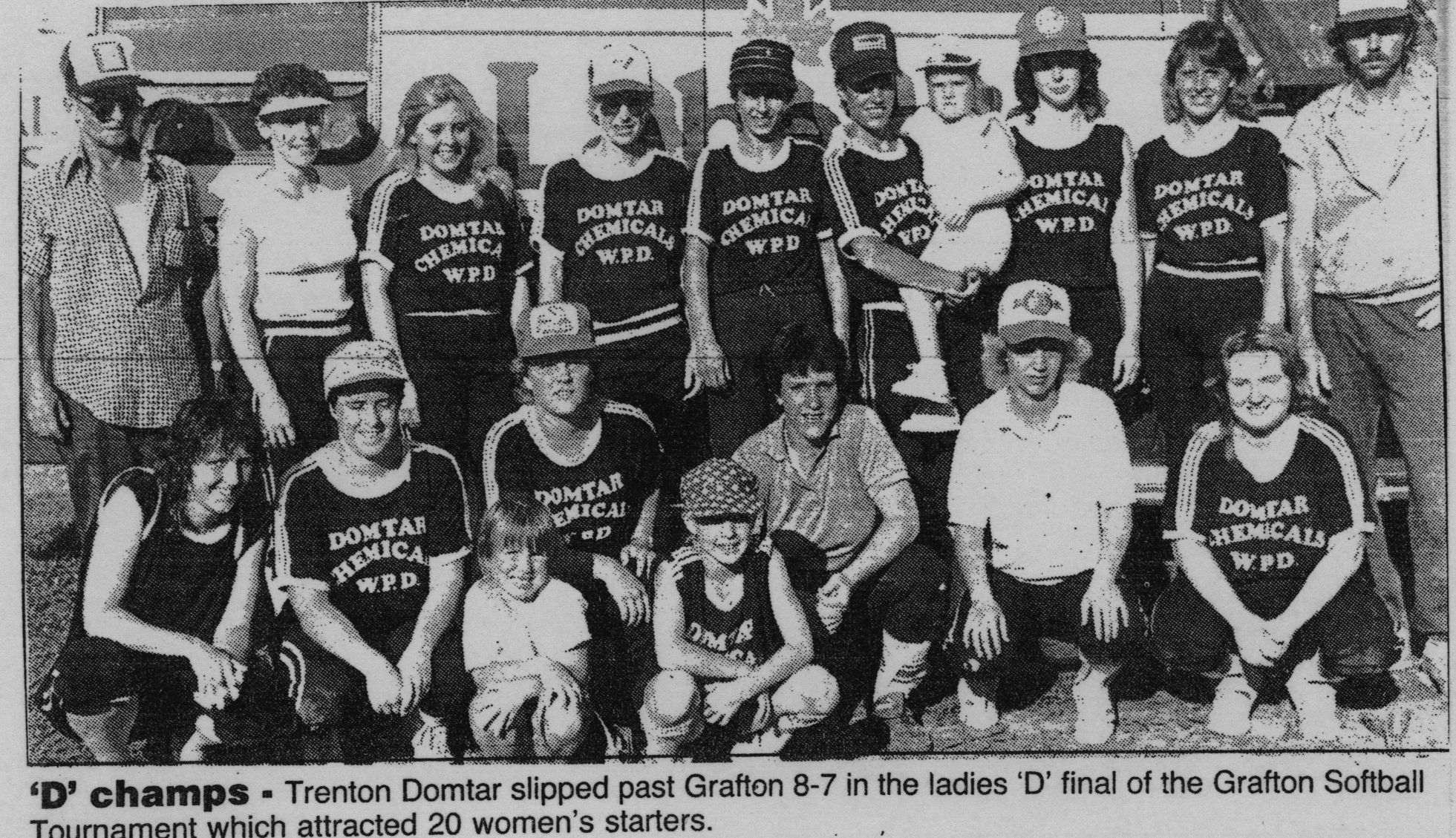 Softball -Grafton Tournament -1986 -Ladies-D Champs-Trenton Domtar