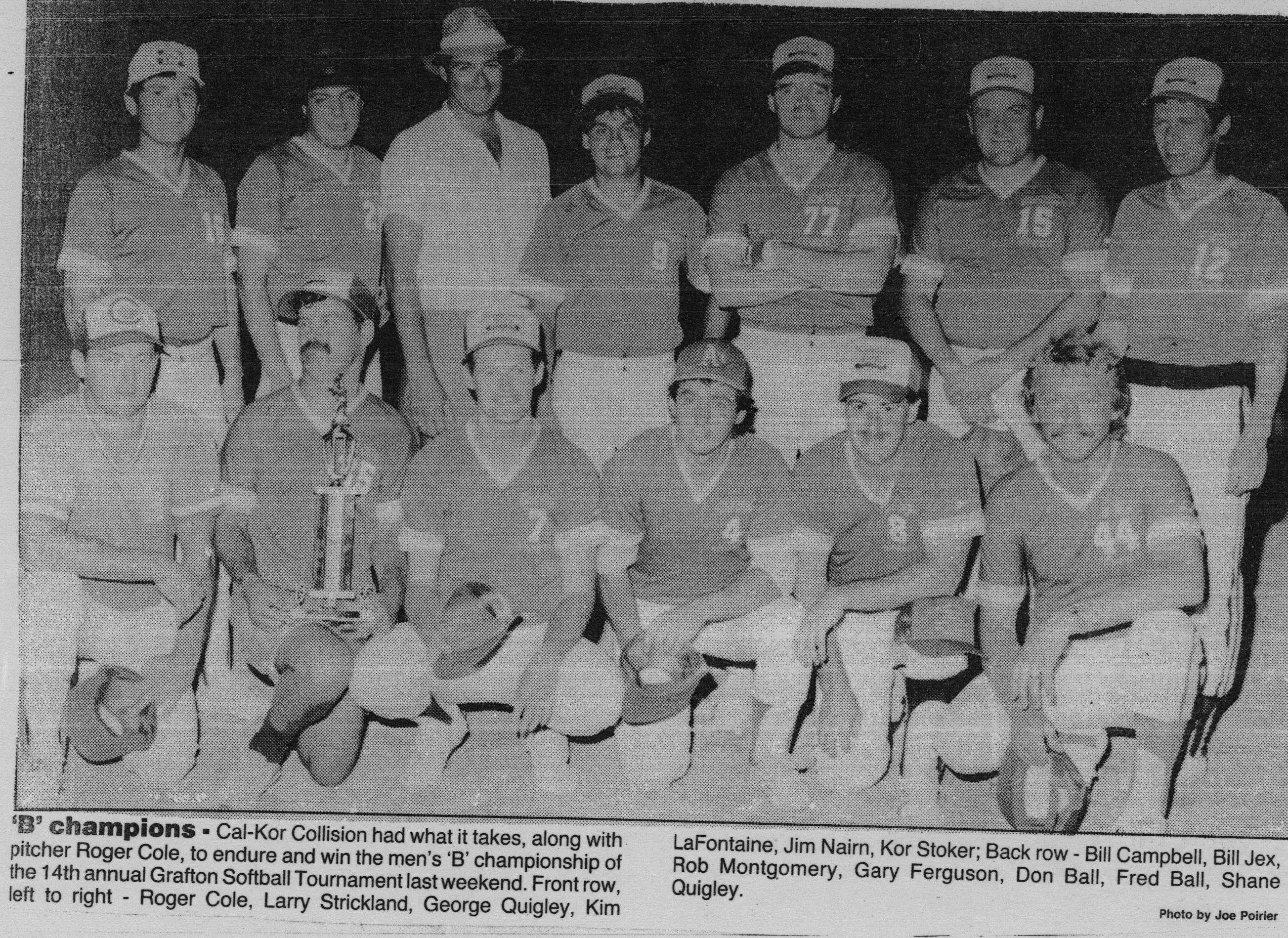 Softball -Grafton Tournament -1986 -Mens-B Champs-Cal Kor