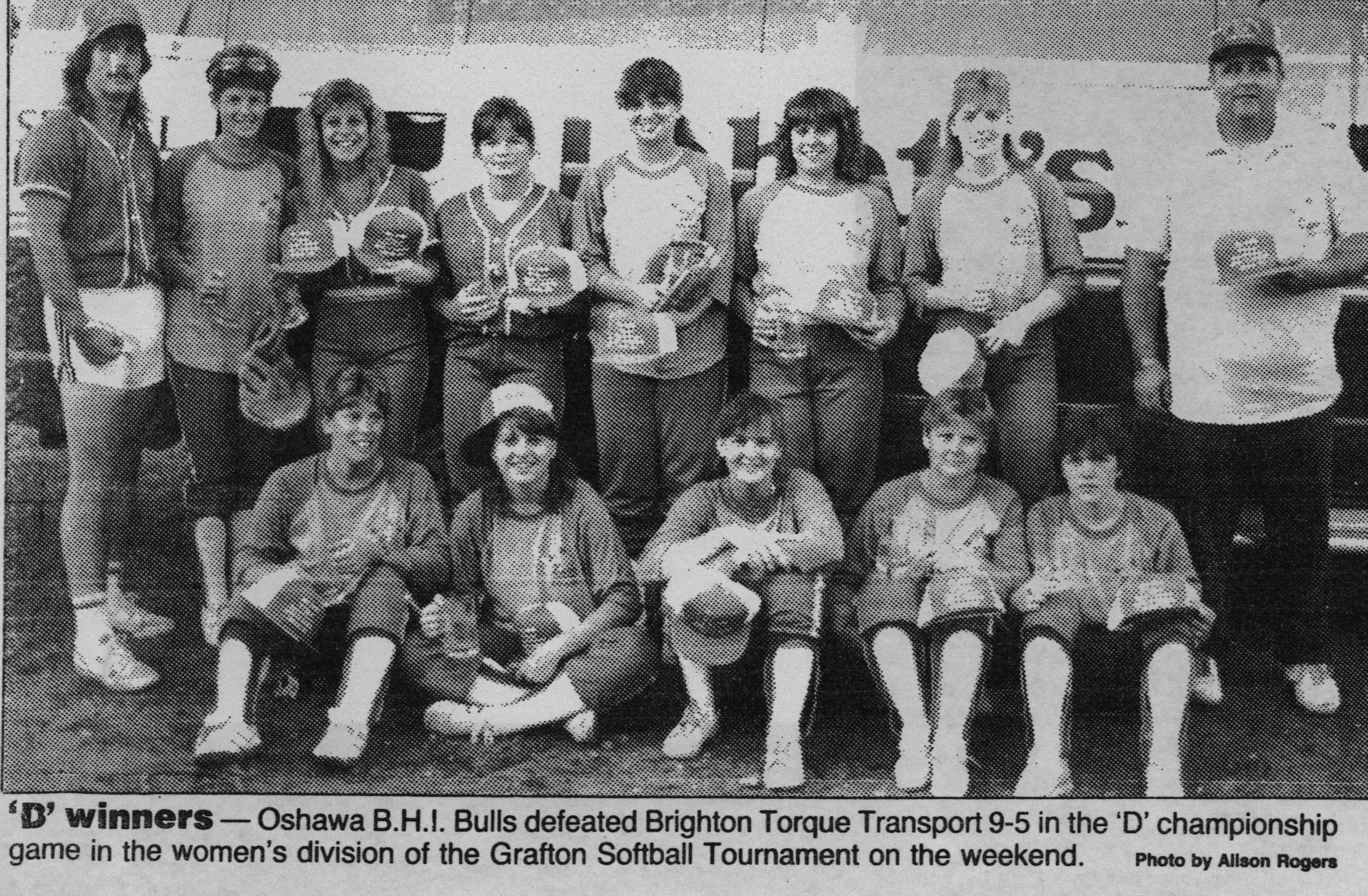Softball -Grafton Tournament -1988 -Ladies-D Champs-Oshawa Bulls