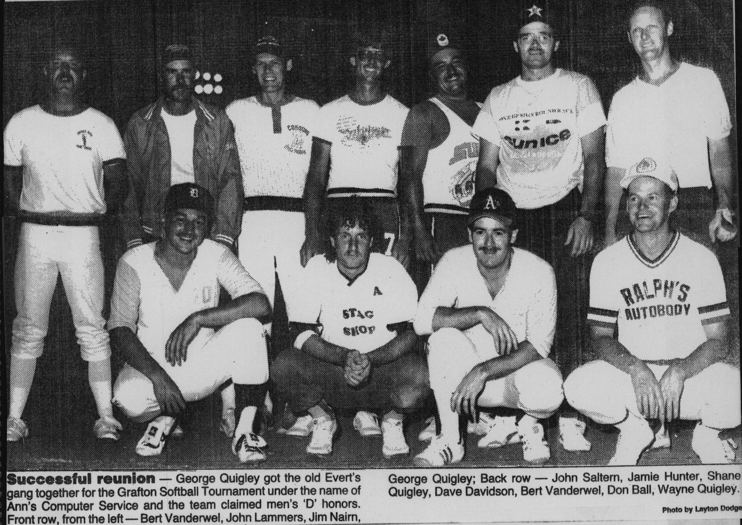 Softball -Grafton Tournament -1988 -Mens-D Champs-Anns Computer Service