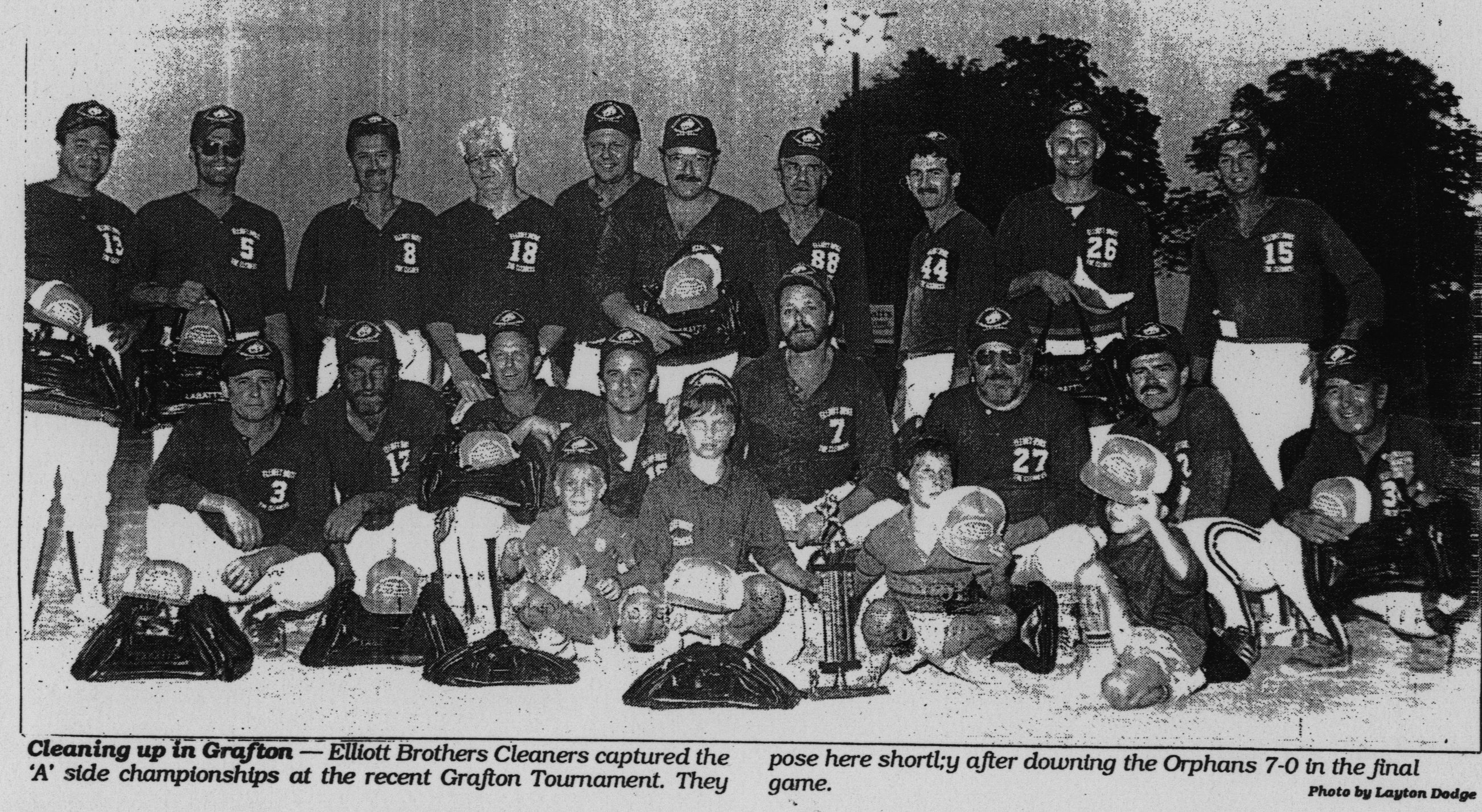 Softball -Grafton Tournament -1989 -Mens-A Champs-Elliott Brothers
