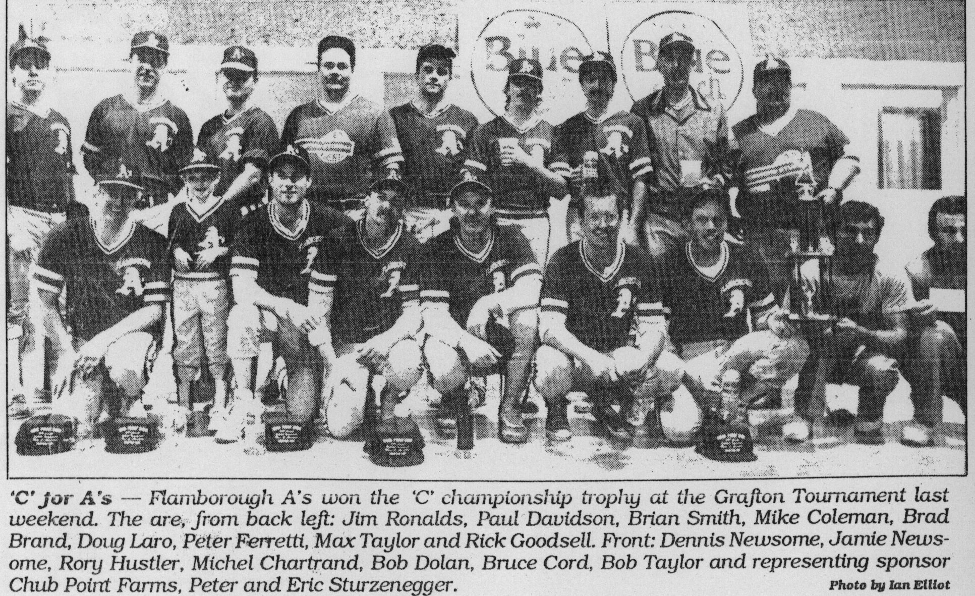 Softball -Grafton Tournament -1990 -Mens-C Champs-Flamborough