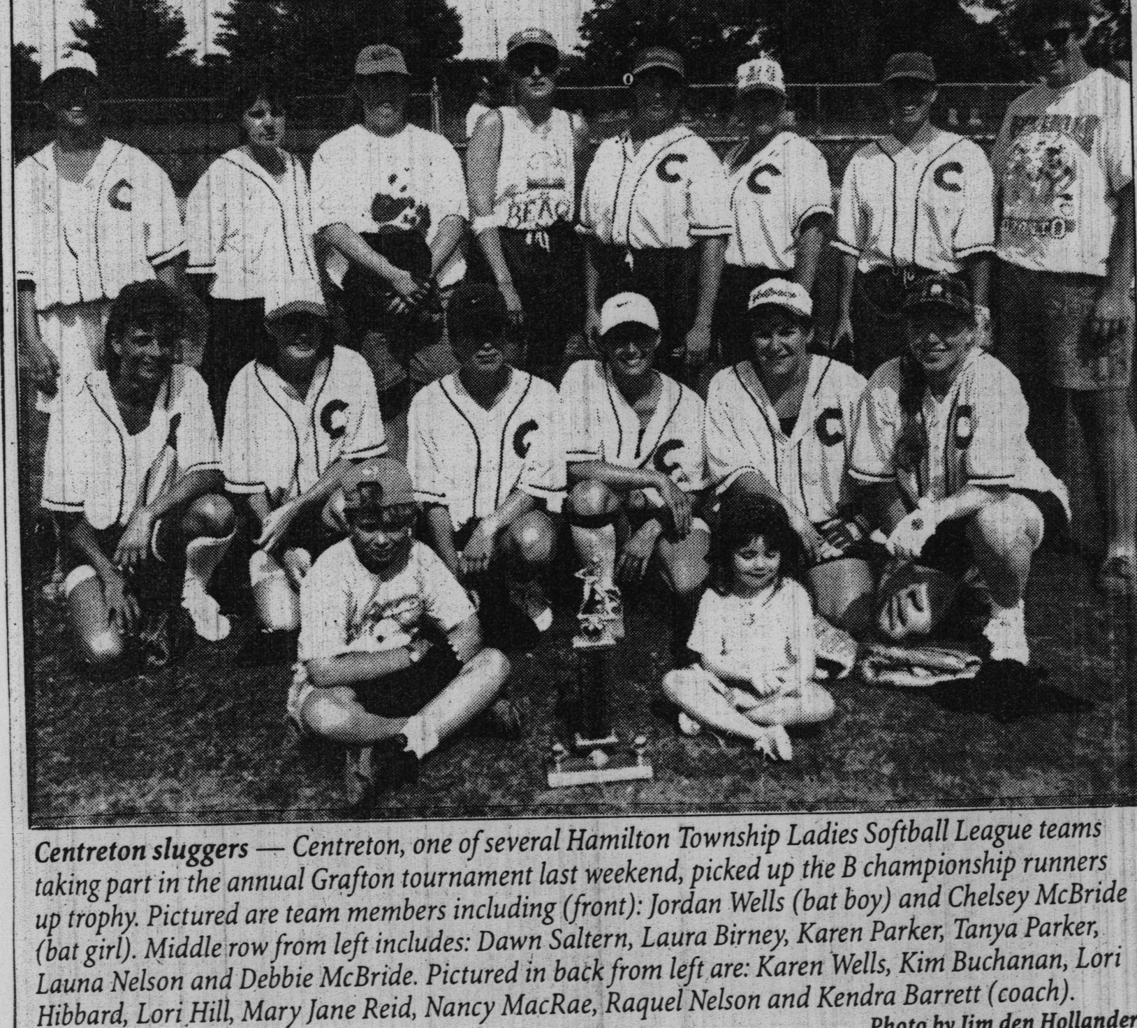 Softball -Grafton Tournament -1996 -Ladies-B Runner Up-Centreton