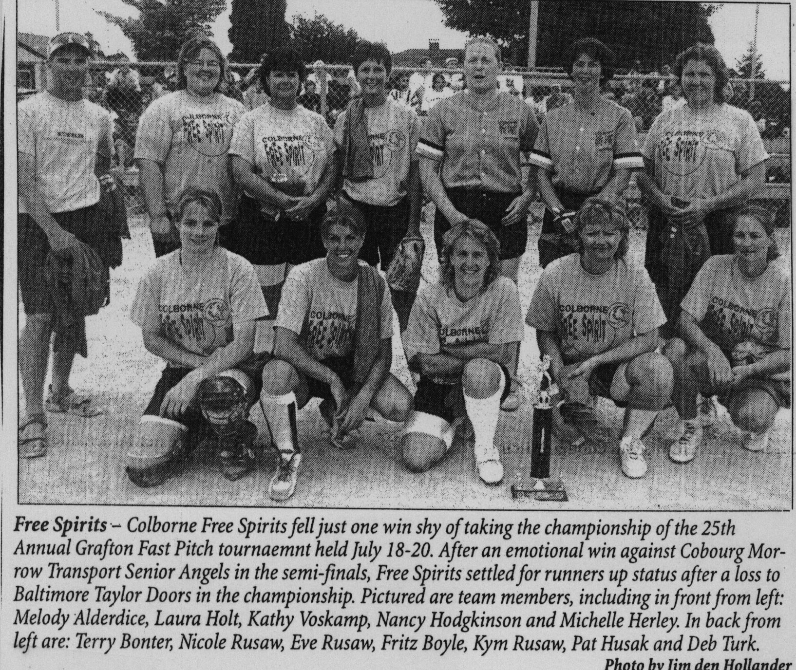 Softball -Grafton Tournament -1997 -Ladies-A runner Up-Colborne Free Spirits