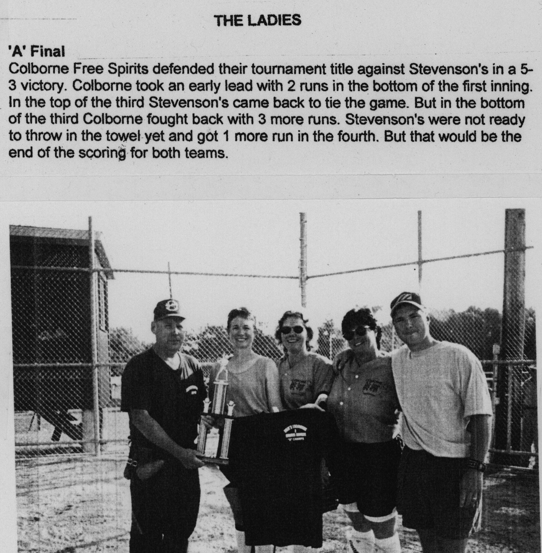 Softball -Grafton Tournament -2000 -Ladies-A Champs-Colborne Free Spirits