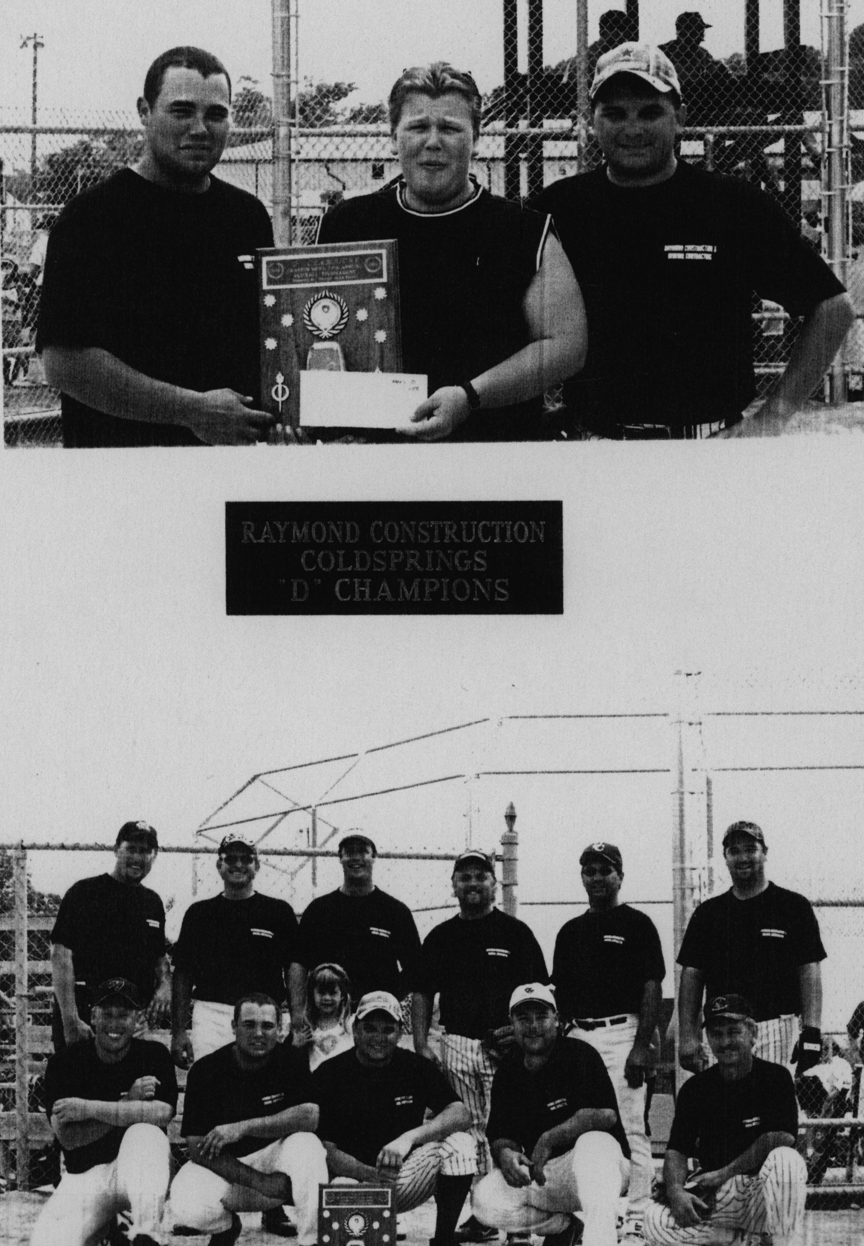 Softball -Grafton Tournament -2001 -Mens-D Champs-Cold Springs Raymond Construction